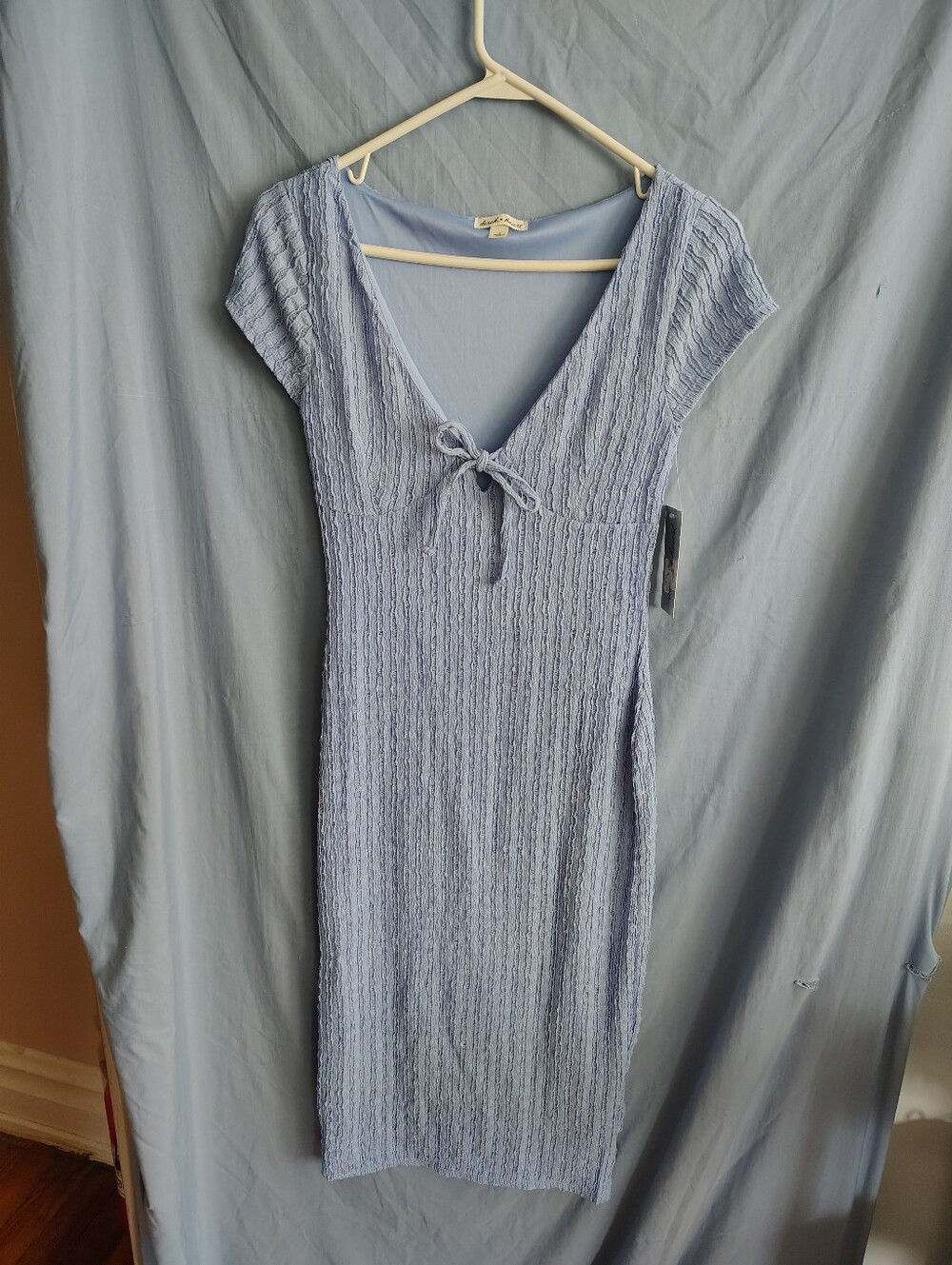 Derek Heart Light Blue Textured Pullover Bodycon Dress Juniors M